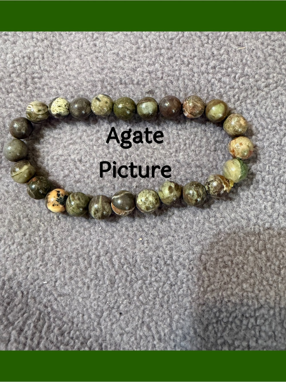 Natural Earthy Tone Agate Picture Bead Bracelet - Unbranded